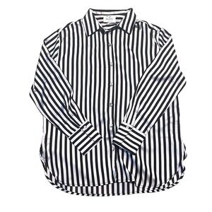 The Native One women's black white striped button shirt minimalist relaxed NWT M